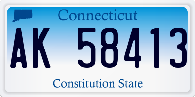 CT license plate AK58413