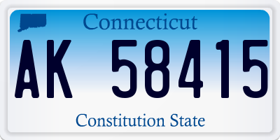 CT license plate AK58415