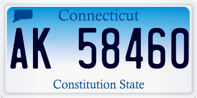 CT license plate AK58460