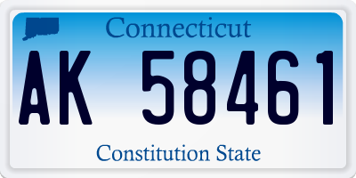 CT license plate AK58461