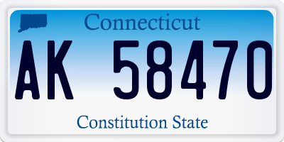 CT license plate AK58470