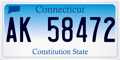 CT license plate AK58472