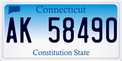 CT license plate AK58490