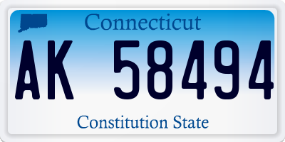 CT license plate AK58494