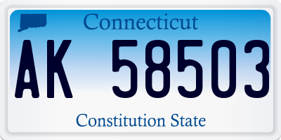 CT license plate AK58503