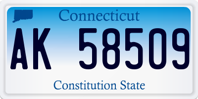 CT license plate AK58509