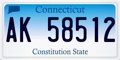 CT license plate AK58512