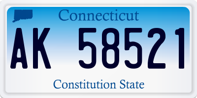 CT license plate AK58521