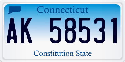 CT license plate AK58531