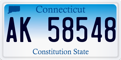 CT license plate AK58548