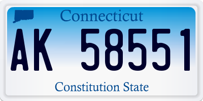 CT license plate AK58551