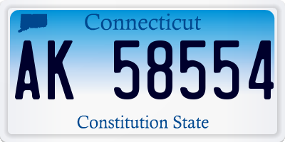 CT license plate AK58554