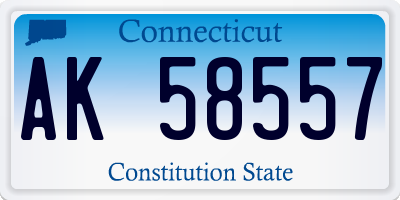 CT license plate AK58557