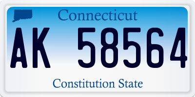 CT license plate AK58564