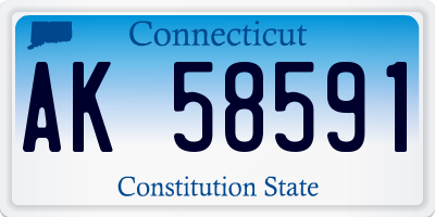 CT license plate AK58591