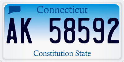 CT license plate AK58592