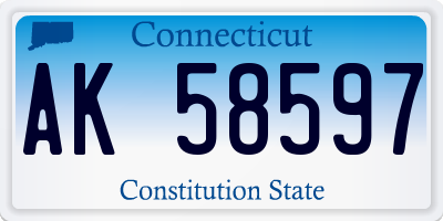 CT license plate AK58597