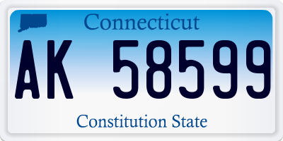 CT license plate AK58599
