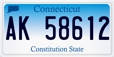 CT license plate AK58612