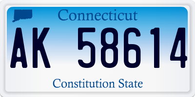 CT license plate AK58614