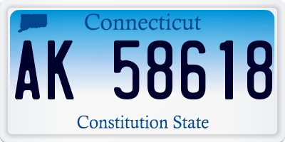 CT license plate AK58618