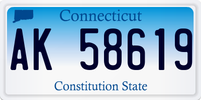 CT license plate AK58619