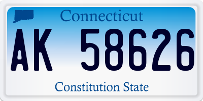 CT license plate AK58626