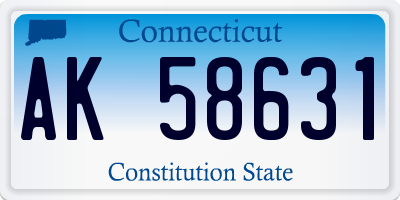 CT license plate AK58631