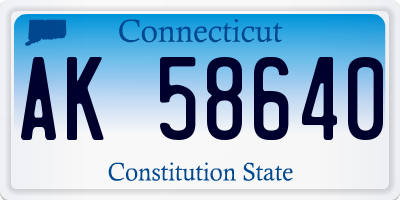 CT license plate AK58640