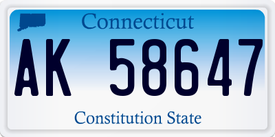 CT license plate AK58647