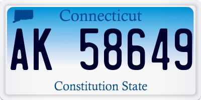 CT license plate AK58649
