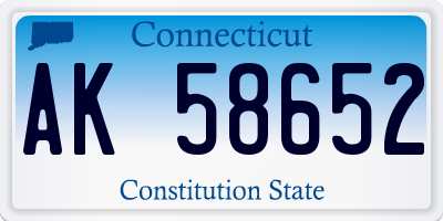 CT license plate AK58652