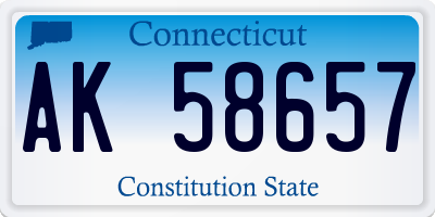 CT license plate AK58657