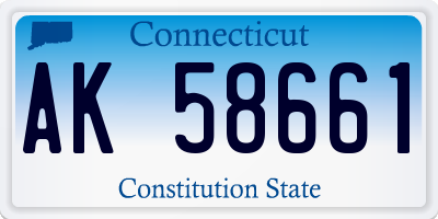CT license plate AK58661