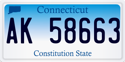 CT license plate AK58663