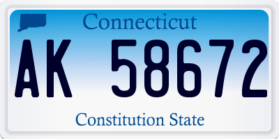 CT license plate AK58672