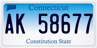 CT license plate AK58677