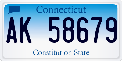 CT license plate AK58679