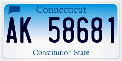 CT license plate AK58681