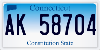 CT license plate AK58704