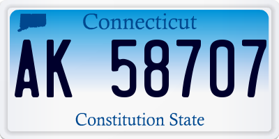 CT license plate AK58707