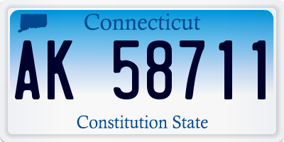 CT license plate AK58711
