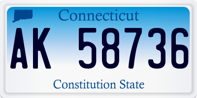 CT license plate AK58736