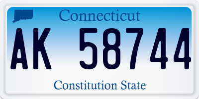CT license plate AK58744