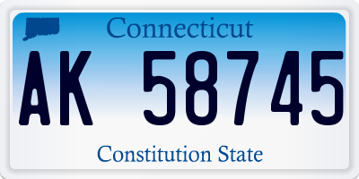 CT license plate AK58745