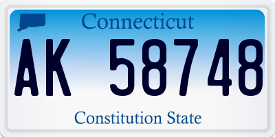 CT license plate AK58748