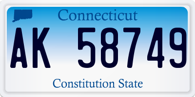 CT license plate AK58749