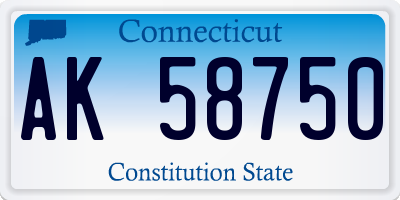 CT license plate AK58750
