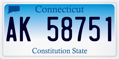 CT license plate AK58751