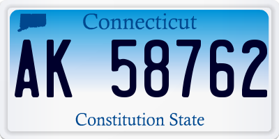 CT license plate AK58762